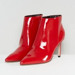 ASOS Collection Red Patent-leather Ankle Boot